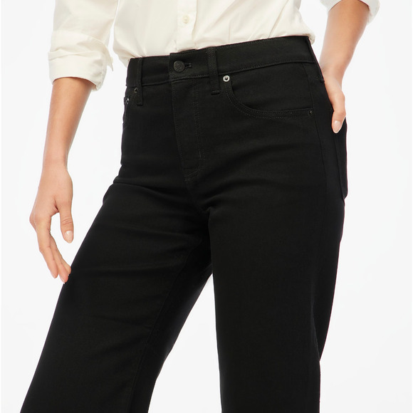 J.Crew Cropped Wide Leg Black Jean All Day Stretch High Rise Womens US 33 NWT - Picture 3 of 16